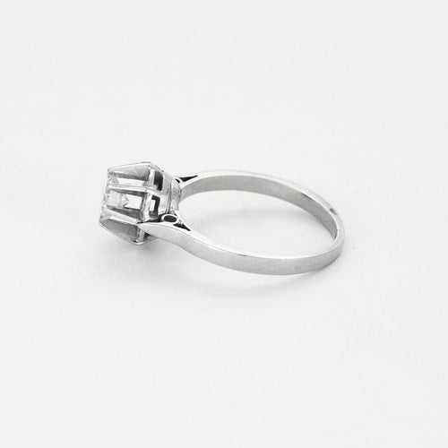 Bague 50.5 Solitaire en or blanc et diamant 58 Facettes DV14804-4-505