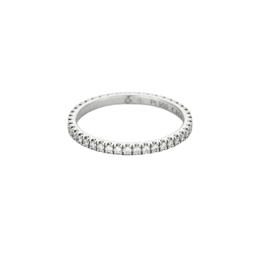 Bague 53 CHAUMET - Alliance Les Éternelles  en platine et diamants 58 Facettes DV13963-2