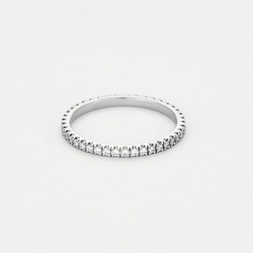 Bague 53 CHAUMET - Alliance Les Éternelles  en platine et diamants 58 Facettes DV13963-2