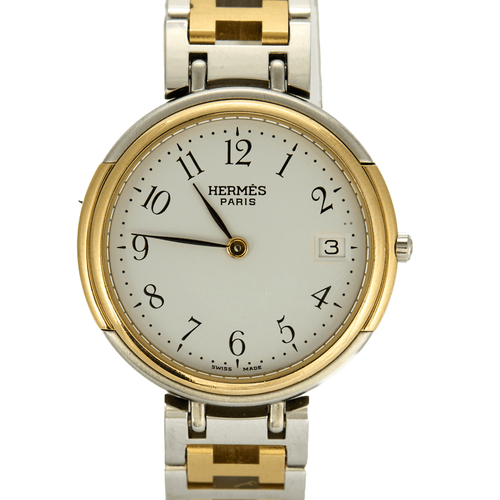 Montre HERMES - Clipper - Montre bracelet en acier et plaqué or 58 Facettes DV12372-3