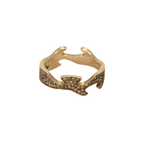 57.5 Georg Jensen - Bague fusion en or rose, diamants bruns 58 Facettes DV14365-2-575-2