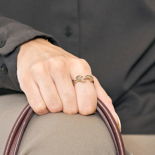 57.5 Georg Jensen - Bague fusion en or rose, diamants bruns 58 Facettes DV14365-2-575-2