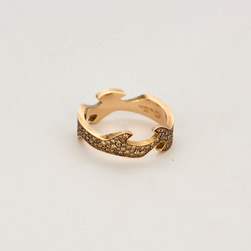 57.5 Georg Jensen - Bague fusion en or rose, diamants bruns 58 Facettes DV14365-2-575-2