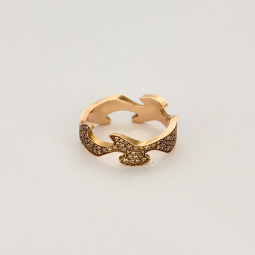 57.5 Georg Jensen - Bague fusion en or rose, diamants bruns 58 Facettes DV14365-2-575-2