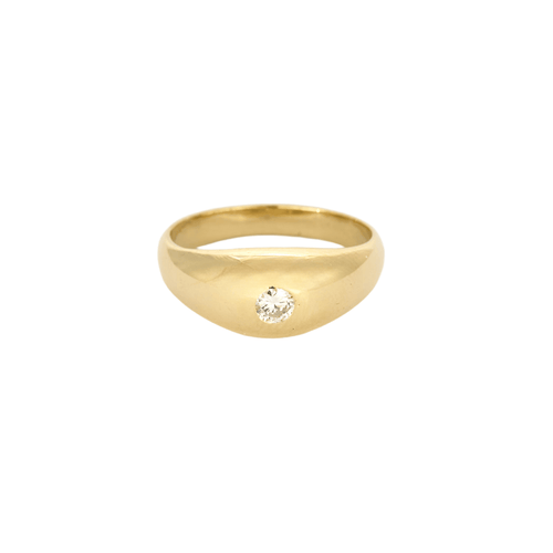 Bague jonc en or jaune et diamant