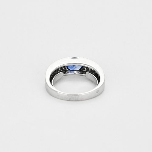 Bague 58 Bague bandeau en or blanc, saphir et diamants 58 Facettes DV15480-2-58-2