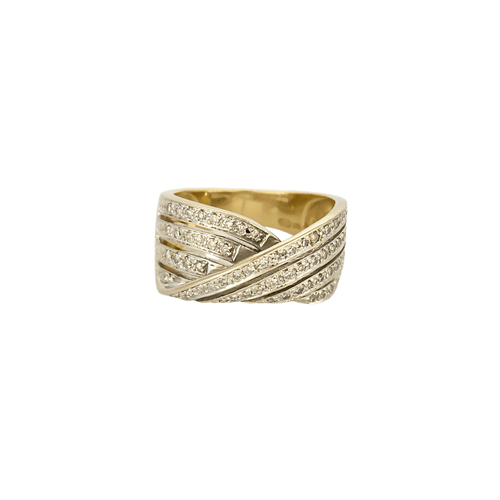 Bague 51.5 Bague en or jaune, or blanc et diamants 58 Facettes DV12410-38