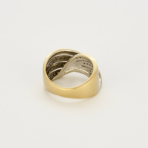 Bague 51.5 Bague en or jaune, or blanc et diamants 58 Facettes DV12410-38