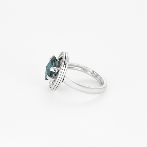 POIRAY - Ma préference - Bague en or gris et diamants, topaze blue london - tourmaline rose