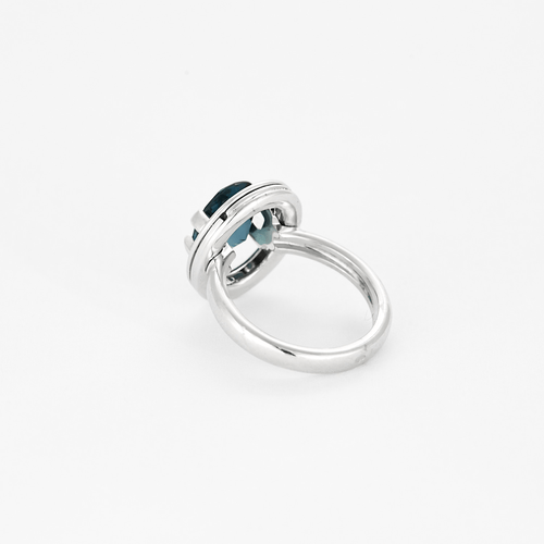 POIRAY - Ma préference - Bague en or gris et diamants, topaze blue london - tourmaline rose