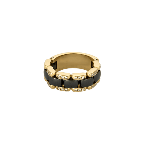 Bague 52 CHANEL Ultra - Bague en or jaune, céramique noire et diamants 58 Facettes DV6154-9