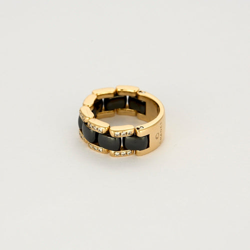 Bague 52 CHANEL Ultra - Bague en or jaune, céramique noire et diamants 58 Facettes DV6154-9