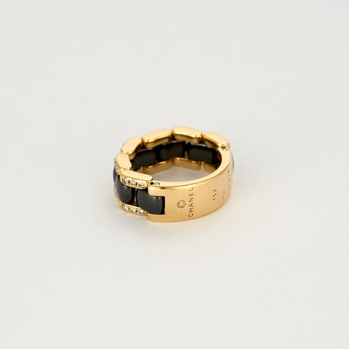Bague 52 CHANEL Ultra - Bague en or jaune, céramique noire et diamants 58 Facettes DV6154-9