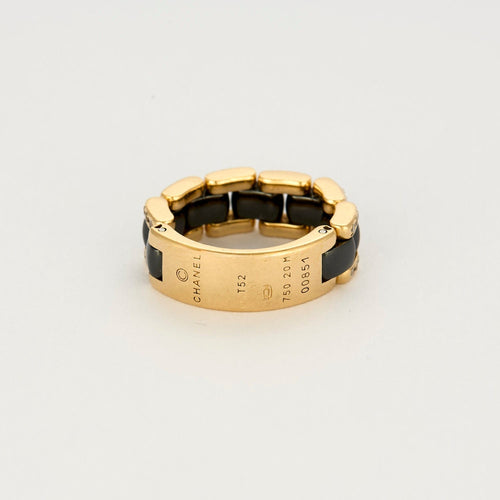 Bague 52 CHANEL Ultra - Bague en or jaune, céramique noire et diamants 58 Facettes DV6154-9