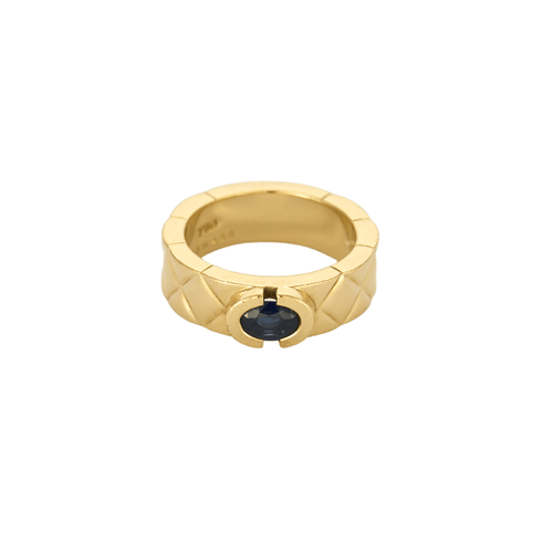 Bague 53 CHANEL - Bague matelassé en or jaune et saphir 58 Facettes DV6154-10-53-2