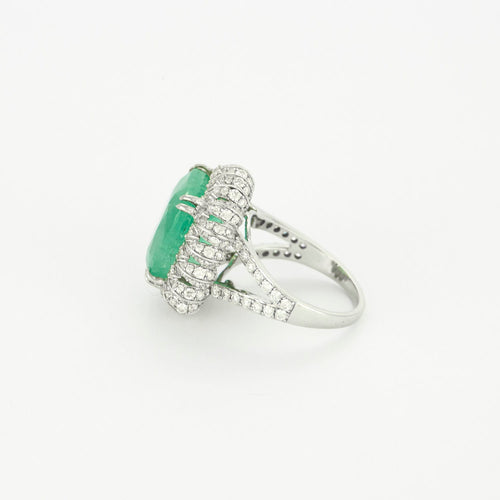 Bague 52 Bague en or gris émeraude et diamants 58 Facettes DV14301-4