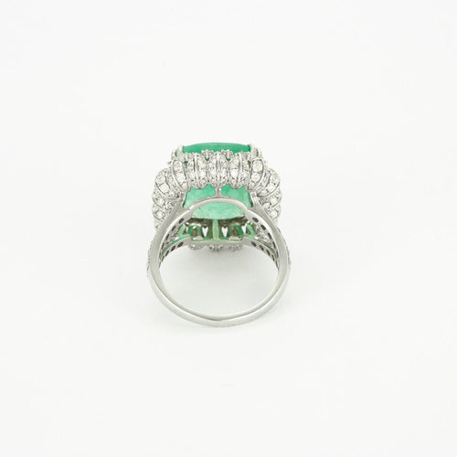 Bague 52 Bague en or gris émeraude et diamants 58 Facettes DV14301-4
