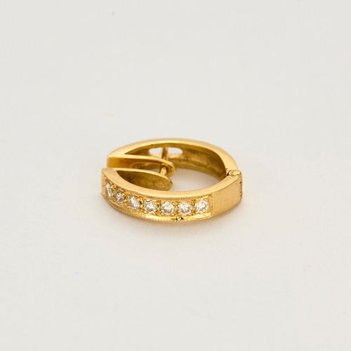 Boucles d'oreilles Paire d'anneau d'oreilles en or jaune et diamants 58 Facettes DV0260-9