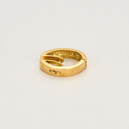 Boucles d'oreilles Paire d'anneau d'oreilles en or jaune et diamants 58 Facettes DV0260-9