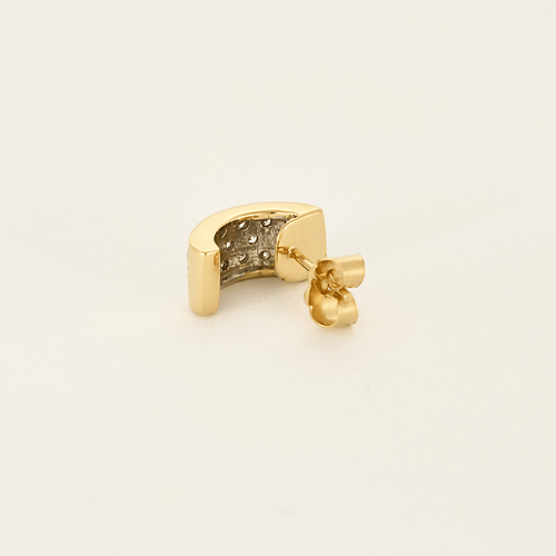 Boucles d'oreilles Paire de boucles d'oreilles en or jaune et or gris et diamants 58 Facettes DV0665-6