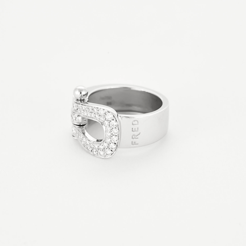 Bague 51 FRED - FORCE 10 - Grand modèle - Bague en or blanc et diamants 58 Facettes DV15986-2