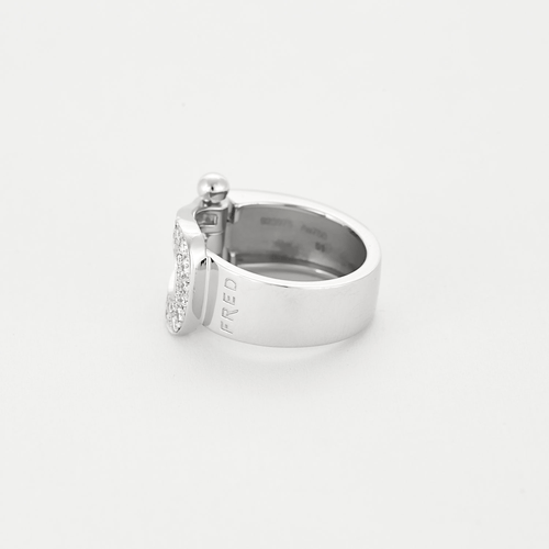 Bague 51 FRED - FORCE 10 - Grand modèle - Bague en or blanc et diamants 58 Facettes DV15986-2