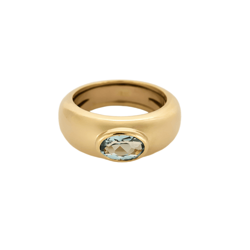 Bague 53 Bague en or jaune et aigue marine 58 Facettes DV16005-1