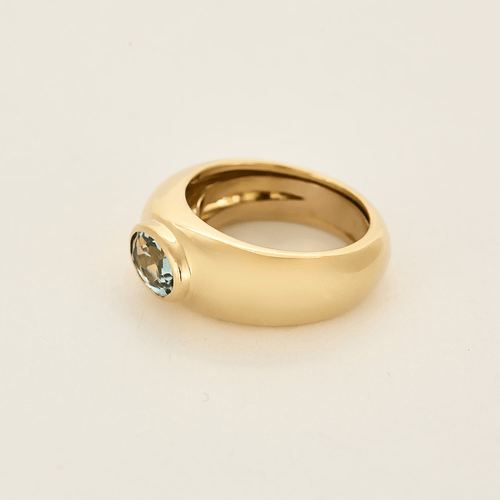 Bague 53 Bague en or jaune et aigue marine 58 Facettes DV16005-1
