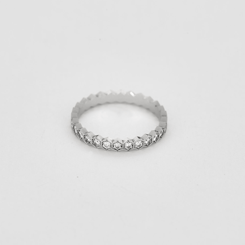 Bague 52 CHAUMET - Bague Bee - Alliance en or gris et diamants 58 Facettes DDV15764-4