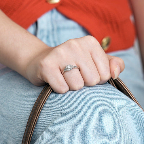 Bague 54.5 Mauboussin -Un Automne 1930 n°2 - Bague Solitaire en or blanc et diamants 58 Facettes DV16089-3