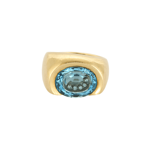 Bague 53 Bague en or jaune et topaze 58 Facettes DV16301-9-53-2