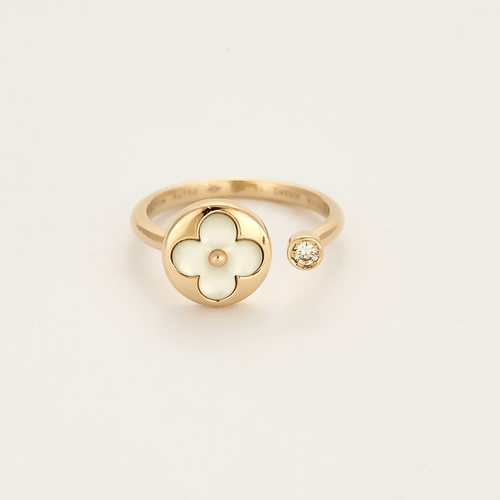 Bague 51 Louis Vuitton - Bague Mini Sun Color Blossom, or rose, nacre et diamant 58 Facettes DV15412-2