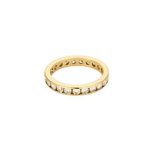 Bague 53 Alliance américaine en or jaune et diamants 58 Facettes DV16015-2