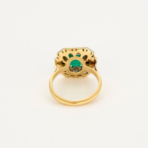 Bague 56 Bague en or jaune, blanc, émeraude et diamants 58 Facettes DV11451-8