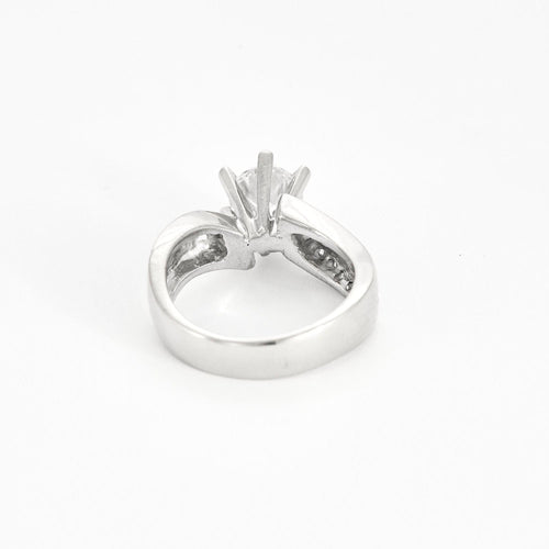 Bague 53 Bague solitaire en or gris et diamants 58 Facettes DV0165-11
