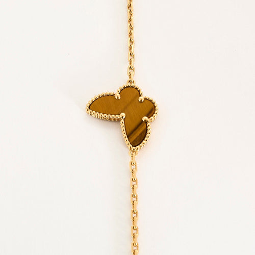 Collier VAN CLEEF & ARPELS - Lucky Alhambra – Sautoir douze motifs en or jaune et pierres de couleurs. 58 Facettes DV17159-3