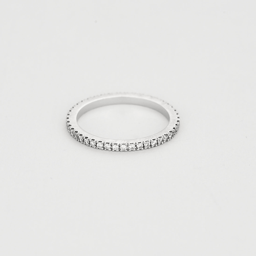 Bague 52 Alliance en or gris et diamants 58 Facettes DV16987-3