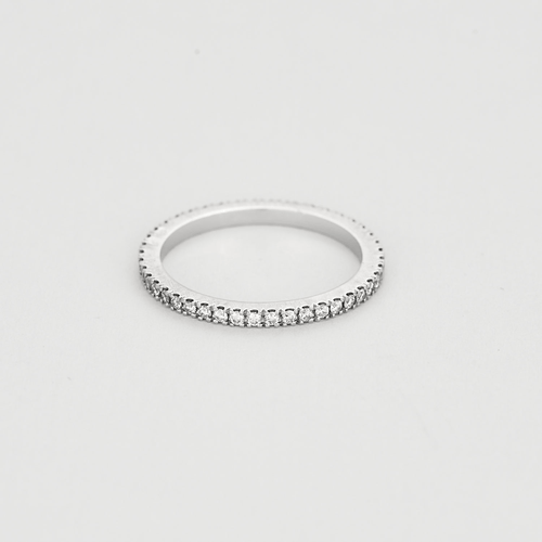 Bague 52 Alliance en or gris et diamants 58 Facettes DV16987-3
