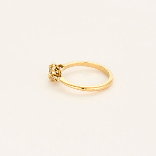 Bague 50 Bague Solitaire à motif de fleur en or jaune et diamants 58 Facettes DV17415-1-50-2