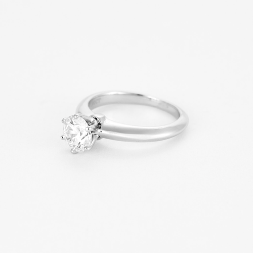 Bague 47 TIFFANY & CO - Bague solitaire platine et diamant 58 Facettes DV14853-1