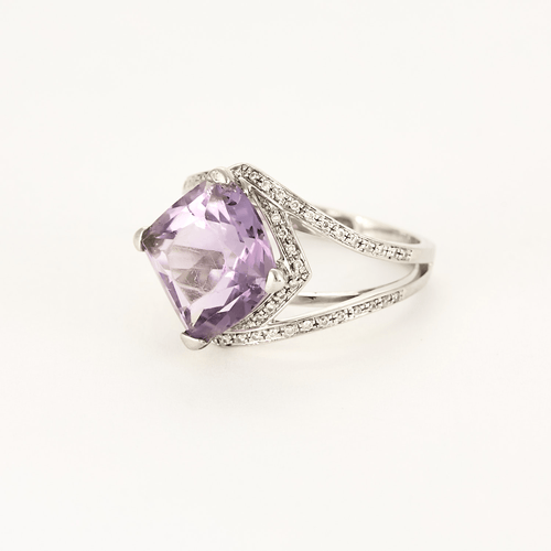 Bague 54,5 Mauboussin - Fou de toi - Bague en or blanc, améthyste et diamants 58 Facettes DV16970-1-545-6