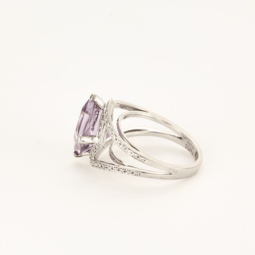 Bague 54,5 Mauboussin - Fou de toi - Bague en or blanc, améthyste et diamants 58 Facettes DV16970-1-545-6