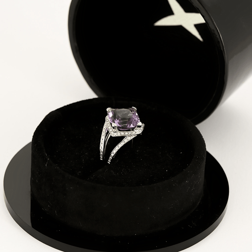 Bague 54,5 Mauboussin - Fou de toi - Bague en or blanc, améthyste et diamants 58 Facettes DV16970-1-545-6