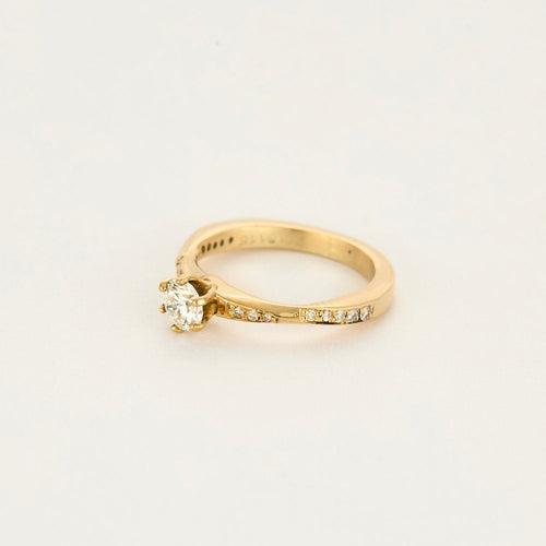 Bague 49 Bague Solitaire en or jaune et diamants 58 Facettes DV15367-1