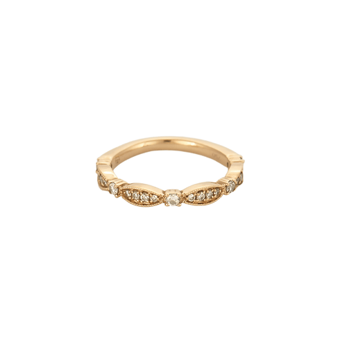 Bague 47 Demi Alliance en or rose et diamants 58 Facettes DV17824-1