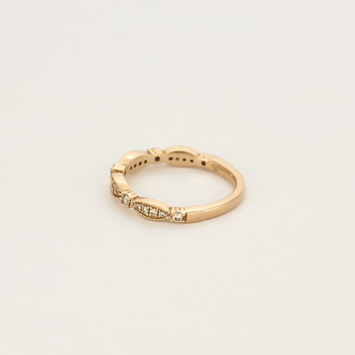 Bague 47 Demi Alliance en or rose et diamants 58 Facettes DV17824-1