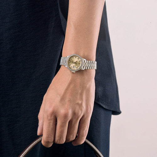 Montre ROLEX - Oyster perpetual date - Montre en or blanc et diamants 58 Facettes DV8953-6