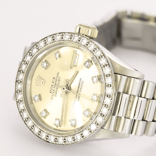 Montre ROLEX - Oyster perpetual date - Montre en or blanc et diamants 58 Facettes DV8953-6