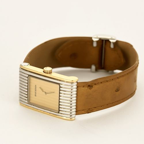 Montre BOUCHERON - Reflet - Montre en acier bi ton à boitier rectangulaire à mouvement quartz 58 Facettes DV8953-8