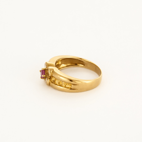Bague 52 Bague en or jaune à motif de fleurs, saphir rose, jaunes et diamants 58 Facettes DV0542-4-52-1